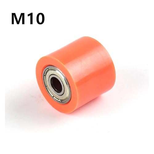 M8 M10 Universal Motorrad Motocross Antriebskette Roller Riemenscheibe Rad Slider Spanner Radführung for Enduro ATV CRF CR XR(Orange M10) von HUBXHEIY