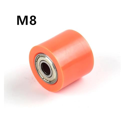 M8 M10 Universal Motorrad Motocross Antriebskette Roller Riemenscheibe Rad Slider Spanner Radführung for Enduro ATV CRF CR XR(Orange M8) von HUBXHEIY
