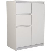 CDF Moderne Kommode 2D2S (2 Türen, 2 Schubladen) Farbe: weiß Aktenschrank, für kleine Gegenstände Ideal für Wohnzimmer, Schlafzimmer, Kinderzimmer, von HUCOCO