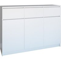 Hucoco - cdf Moderne Kommode 3D3S (3 Türen, 3 Schubladen) Farbe: weiß Aktenschrank, für kleine Gegenstände Ideal für Wohnzimmer, Schlafzimmer, von HUCOCO