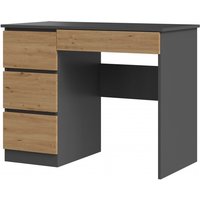 Cdf Schreibtisch Mijas Links Farbe: Anthrazit - Artisan 4 Schubladen Ideal für Büro, Arbeitszimmer, Kinder- und Jugendzimmer Funktionaler von HUCOCO