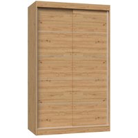 Paolo - Kleiderschrank mit 2 Schiebetüren - Kleiderschrank b 120 cm - Schlafzimmerschrank mit 2 Türen von HUCOCO