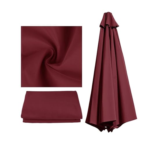 Ersatzbezug Für Sonnenschirm Austauschbare Sonnenschirm Top Tuch Garten Terrasse Baldachin Regenschirm Abdeckung Sonnenschirm Garten Baldachin Für Sonnenschutz(Wine Red,8Ribs 2.7M) von HUDFVIOI