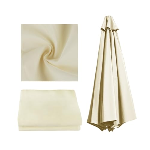 Ersatzbezug Für Sonnenschirm Ersatzdach for Terrassenschirm im Freien, Ersatzdach, Schutz der Oberseite, wasserdichte Schirmabdeckung Für Sonnenschutz(Cream White,2.7M for 8Ribs) von HUDFVIOI