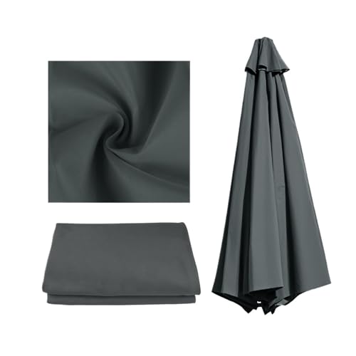 Ersatzbezug Für Sonnenschirm Ersatzdach for Terrassenschirm im Freien, Ersatzdach, Schutz der Oberseite, wasserdichte Schirmabdeckung Für Sonnenschutz(Grey,2M for 6Ribs) von HUDFVIOI