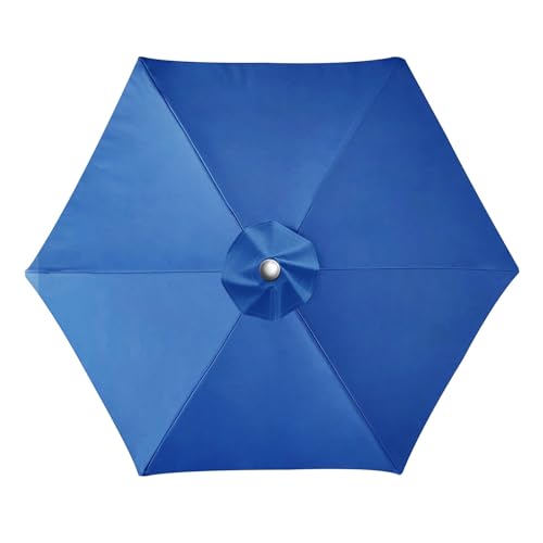 Ersatzbezug Für Sonnenschirm Polyester-Sonnenschutztuch, Ersatztuch for die Oberfläche eines Terrassenschirms, regenfestes Sonnenschutztuch Für Sonnenschutz(Royal Blue,2M for 6Ribs) von HUDFVIOI