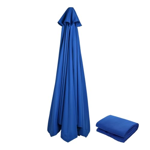 Ersatzbezug Für Sonnenschirm Polyester Terrasse Sonnenschirm Regenschirm Rahmen Schatten Tuch Outdoor Sonnenschirm Schutz Ersatz Für Sonnenschutz(Navy Blue 300cm 8k) von HUDFVIOI
