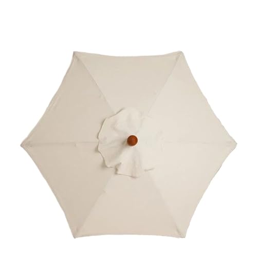Ersatzbezug Für Sonnenschirm Sonnenschirm Austauschbares Tuch Ohne Ständer Outdoor Garten Terrasse Regenschirm Abdeckung Wasserdichtes Sonnenschirmdach Für Sonnenschutz(Beige,2M 6Ribs) von HUDFVIOI