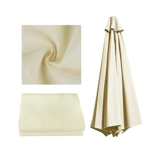 Ersatzbezug Für Sonnenschirm Sonnenschirm Ersatz Abdeckung Markt Terrasse Regenschirm Tuch Baldachin Abdeckung Wasserdicht Sonnenschirm for Outdoor Garten Für Sonnenschutz(Cream White,6Ribs 2M) von HUDFVIOI