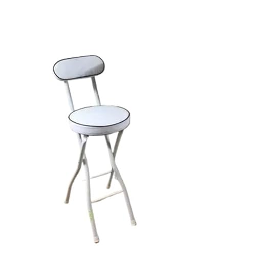 HUDFVIOI Klappbarer Barhocker Faltbare Barstühle, einfacher Hocker for die Registrierkasse zu Hause, tragbar(Height 55cm White) von HUDFVIOI