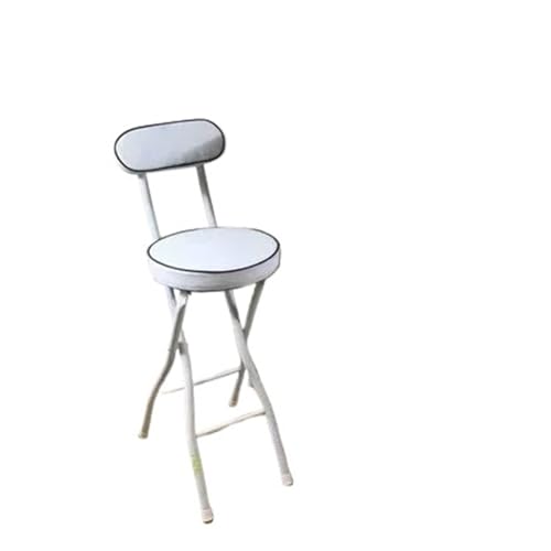 HUDFVIOI Klappbarer Barhocker Faltbare Barstühle, einfacher Hocker for die Registrierkasse zu Hause, tragbar(Height 60cm White) von HUDFVIOI