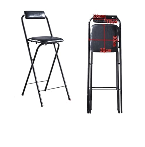HUDFVIOI Klappbarer Barhocker Hohe Küche Barhocker Zubehör Zähler Klapp Tragbare Hocker Stuhl(Black 65) von HUDFVIOI