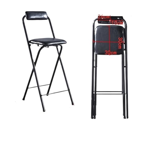 HUDFVIOI Klappbarer Barhocker Hohe Küche Barhocker Zubehör Zähler Klapp Tragbare Hocker Stuhl(Black 70) von HUDFVIOI
