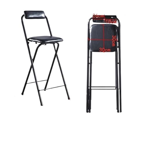 HUDFVIOI Klappbarer Barhocker Hohe Küche Barhocker Zubehör Zähler Klapp Tragbare Hocker Stuhl(Black 90) von HUDFVIOI