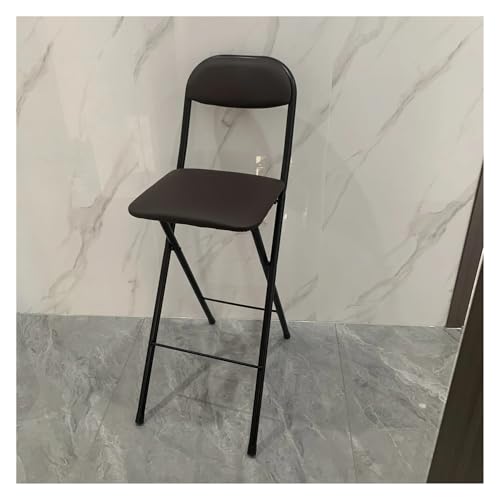 HUDFVIOI Klappbarer Barhocker Klappbare Barhocker mit hoher Rückenlehne, gepolstert, klappbare Stühle in Thekenhöhe(Black 65cm) von HUDFVIOI
