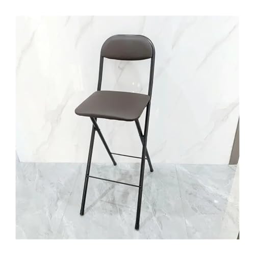 HUDFVIOI Klappbarer Barhocker Klappbare Barhocker mit hoher Rückenlehne, gepolstert, klappbare Stühle in Thekenhöhe(Black Coffee 65cm) von HUDFVIOI