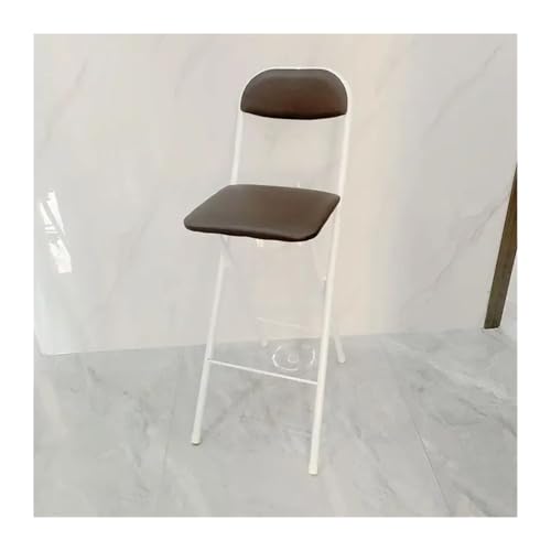 HUDFVIOI Klappbarer Barhocker Klappbare Barhocker mit hoher Rückenlehne, gepolstert, klappbare Stühle in Thekenhöhe(White coffee70cm) von HUDFVIOI
