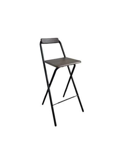 HUDFVIOI Klappbarer Barhocker Klappbarer Barhocker mit Rückenlehne Kreativtheke(Black - Walnut) von HUDFVIOI