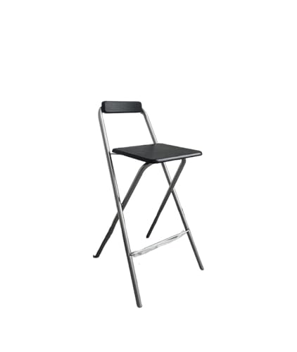 HUDFVIOI Klappbarer Barhocker Klappbarer Barhocker mit Rückenlehne Kreativtheke(Silver- Black) von HUDFVIOI