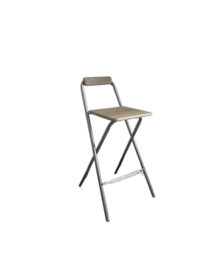 HUDFVIOI Klappbarer Barhocker Klappbarer Barhocker mit Rückenlehne Kreativtheke(Silver-Relief) von HUDFVIOI