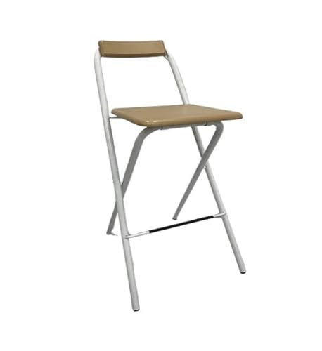 HUDFVIOI Klappbarer Barhocker Klappbarer Barhocker mit Rückenlehne Kreativtheke(White-Wood Color) von HUDFVIOI