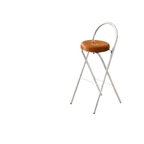 HUDFVIOI Klappbarer Barhocker Leichte Barhocker Hotelrezeption Kassierer Klappbare Restaurantstühle(Brown 65cm) von HUDFVIOI