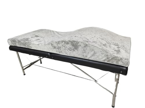 HUDFVIOI Massagetisch Matratzenauflage Massagematratze und Bezug, Wellen-Memory-Schaumstoffbett, Schönheitssalonmatratze, Massageschaumstoff, Spa-Schönheitsbett, Gebogene Auflage(Gray Mattress) von HUDFVIOI