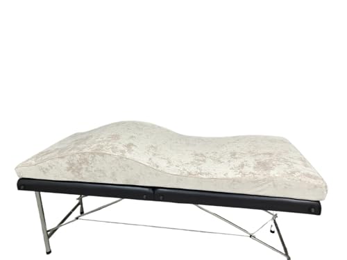 HUDFVIOI Massagetisch Matratzenauflage Massagematratze und Bezug, Wellen-Memory-Schaumstoffbett, Schönheitssalonmatratze, Massageschaumstoff, Spa-Schönheitsbett, Gebogene Auflage(White Mattress) von HUDFVIOI