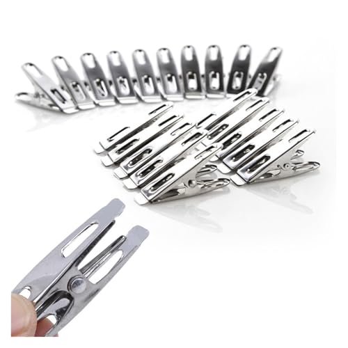 HUDFVIOI Wäscheklammern Für Die Wäscheleine Edelstahl Wäscheklammern Waschen Clips Haushalt Kleidung Dichtung Clip Winddicht Clips Hängen Pins Für den Heimgebrauch geeignet(20pcs) von HUDFVIOI
