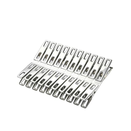 HUDFVIOI Wäscheklammern Für Die Wäscheleine Wäscheklammern Edelstahl Wäscheleine Hängen Pins Winddicht Metall Klammern Für den Heimgebrauch geeignet(Silver 20 Pcs) von HUDFVIOI