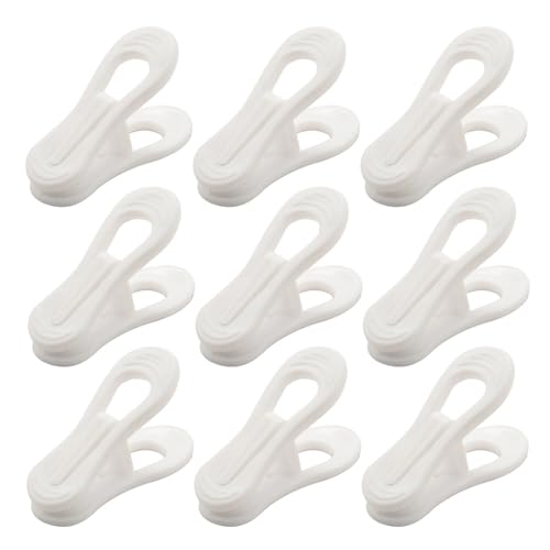HUDFVIOI Wäscheklammern Für Die Wäscheleine Weiße Kleiderbügelclips aus Kunststoff, Clips zur Verwendung mit Slim-Line-Kleiderfingerclips Für den Heimgebrauch geeignet von HUDFVIOI