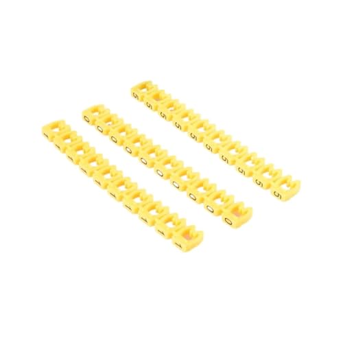 Kabelkennzeichnung 100/150 Pcs Kabel Marker Gelb C-Typ Marker Anzahl Tag Label for 2-8mm Draht Netzwerk Kabel Für den Einsatz im Büro(M-3-(6.0mm)100PCS) von HUDFVIOI