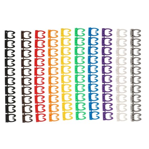 Kabelkennzeichnung 100 Pcs Anzahl Rohr Drucker Die Draht Draht Kennung Elektrische Tags Identifikation Kunststoff Kabel Kennzeichnung Für den Einsatz im Büro(Assorted Color1.2x1c) von HUDFVIOI