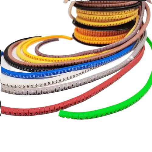 Kabelkennzeichnung 250/500/1000 Stücke 0 bis 9 Nummer 2,5 mm2 Kabel Draht Marker Spirale Wicklung Farbige 18AWG-12 AWG EC-1 Für den Einsatz im Büro(Mix color,EC-3(250Pcs)) von HUDFVIOI
