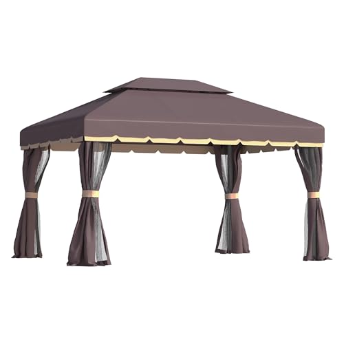 Pop-up-Pavillon Gartenpavillon, Festzelt, Überdachung, Pavillon, Partyzelt mit Netzen und Vorhängen(Black) von HUDFVIOI