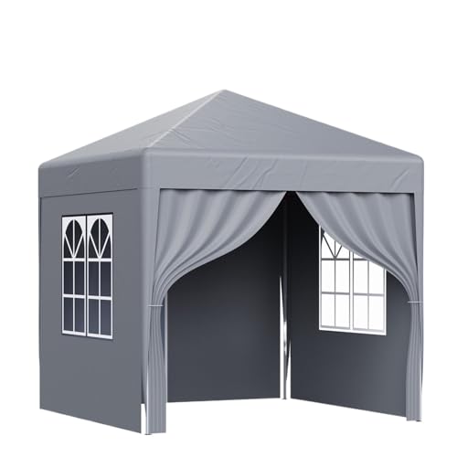 Pop-up-Pavillon Pop-Up-Pavillon im Freien wasserdichte Leinwand Sonnenschutzzelt Garten Schatten Membran Strand Regenschirm Markise Tarp Shelter(2M Dark Grey Side) von HUDFVIOI