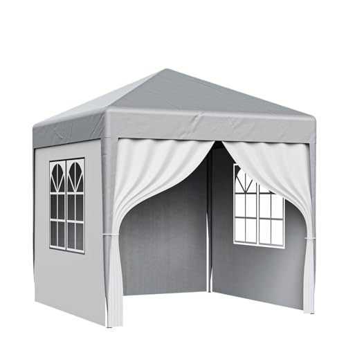 Pop-up-Pavillon Pop-Up-Pavillon im Freien wasserdichte Leinwand Sonnenschutzzelt Garten Schatten Membran Strand Regenschirm Markise Tarp Shelter(2M Grey White Side) von HUDFVIOI