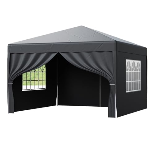 Pop-up-Pavillon Pop-Up-Pavillon im Freien wasserdichte Leinwand Sonnenschutzzelt Garten Schatten Membran Strand Regenschirm Markise Tarp Shelter(3M Dark Blue Side) von HUDFVIOI