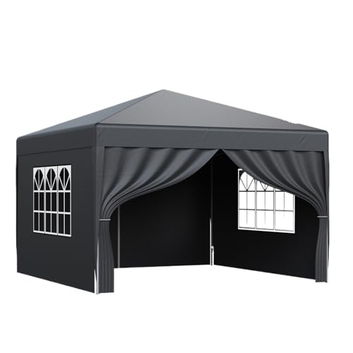 Pop-up-Pavillon Pop-Up-Pavillon im Freien wasserdichte Leinwand Sonnenschutzzelt Garten Schatten Membran Strand Regenschirm Markise Tarp Shelter(3M Dark Grey Side) von HUDFVIOI