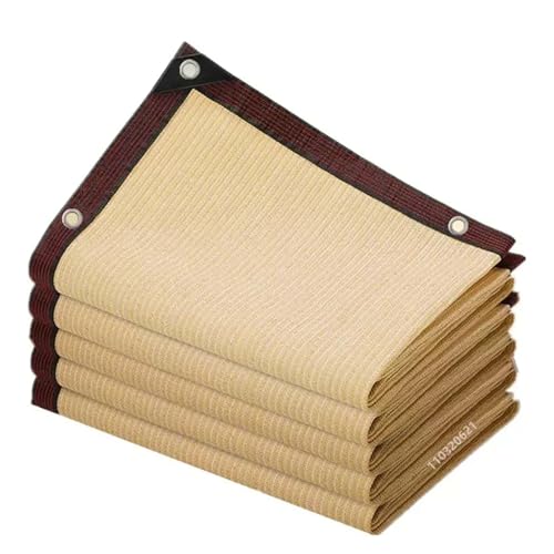 Sonnenschutznetz Outdoor Garten Camping Wandern Zelt Sonnenschirm Net Polyethylen Gartenarbeit Sonnenschirm Tuch Sonnenschutz Net für Sonnenschutz(Beige,2x8m) von HUDFVIOI