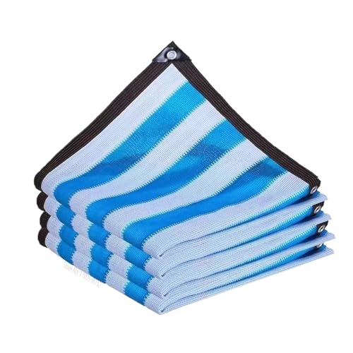 Sonnenschutznetz Outdoor Garten Camping Wandern Zelt Sonnenschirm Net Polyethylen Gartenarbeit Sonnenschirm Tuch Sonnenschutz Net für Sonnenschutz(Blue White,4x4m) von HUDFVIOI