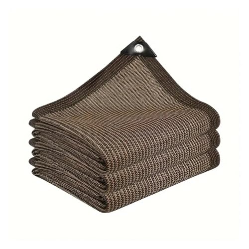 Sonnenschutznetz Sonnenschutz-Schattennetz, geeignet for Garten, Gewächshaus, Rasen, Pflanzen, Sonnenschutz, einfacher aufzuhängen, Schattennetzabdeckung für Sonnenschutz(Coffee,3x8m) von HUDFVIOI