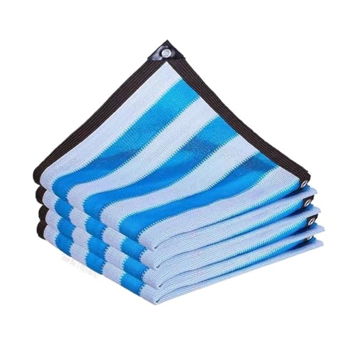 Sonnenschutznetz Sonnenschutznetz for den Garten im Freien, Sonnenschutznetz for die Terrasse, Sonnenschutznetz for Camping, Sonnenschutzstoff für Sonnenschutz(Blue White,3x8m) von HUDFVIOI