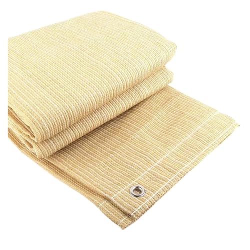 Sonnenschutznetz Verdicken Beige Sonne Schatten Net Home Garten Hotel Balkon Sicherheit Zaun Privatsphäre Screen Baldachin Schatten Segel für Sonnenschutz(50cm Eyelet Space,2m x 2m) von HUDFVIOI