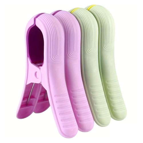 Wäscheklammern Für Die Wäscheleine Strandtuch-Clips, großer, winddichter Clip, rutschfester Strandkorb-Handtuch-Clip, geeignet for Strandkorb-Kleidung Für den Heimgebrauch geeignet(Style01 4pcs) von HUDFVIOI