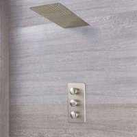 Aldwick - Thermostatarmatur mit Wasserfall-Regen-Duschkopf - Gebürstetes Nickel - Hudson Reed von HUDSON REED