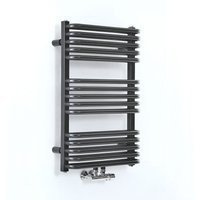 Hudson Reed - Arch - Moderner Handtuchheizkörper 736mm x 500mm mit Mittelanschluss in Schwarz von HUDSON REED