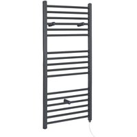 Hudson Reed - Artle - Elektrischer Design-Handtuchheizkörper in Anthrazit - Gerade Sprossen - 1200 x 600 mm von HUDSON REED