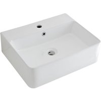 Aufsatzwaschbecken Exton - Moderne Waschschale aus Keramik in Weiß Rechteckig 520MM Breite - Waschbecken Waschtisch - Hudson Reed von HUDSON REED