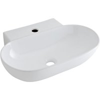 Aufsatzwaschbecken Otterton - Moderne Waschschale aus Keramik in Weiß Oval 555MM Breite - Waschbecken Waschtisch - Hudson Reed von HUDSON REED